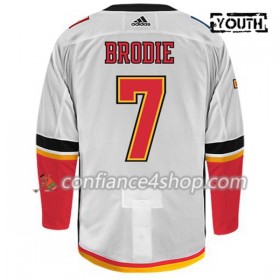 Adidas Maillot de Hockey Calgary Flames TJ BRODIE 7 Blanc Authentic - Enfant